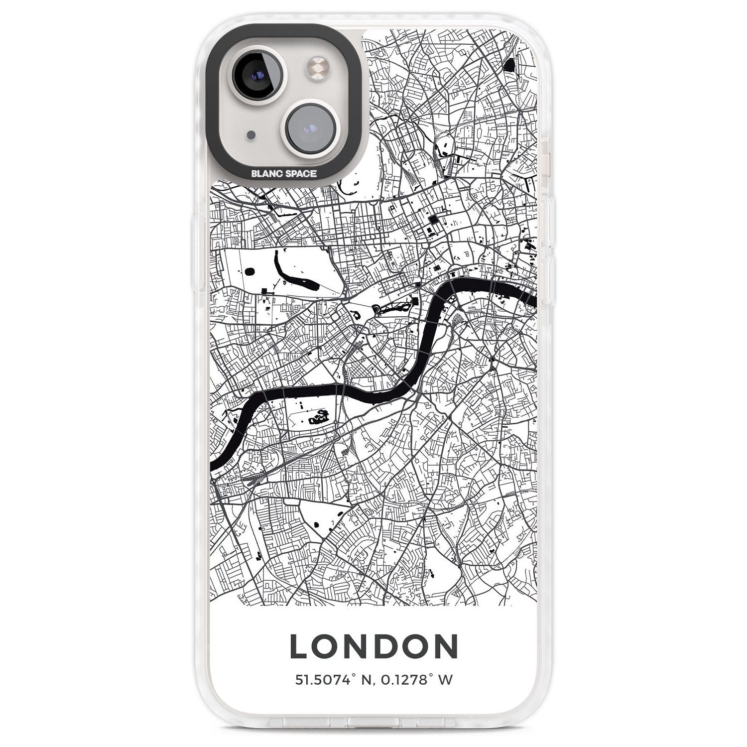 Map of London, England Phone Case iPhone 14 Plus / Impact Case Blanc Space