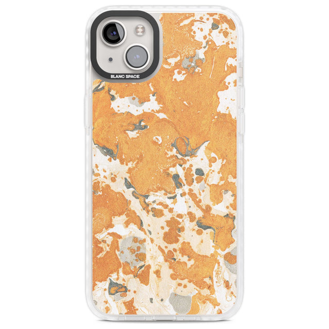 Orange Marbled Paper Pattern Phone Case iPhone 14 Plus / Impact Case Blanc Space