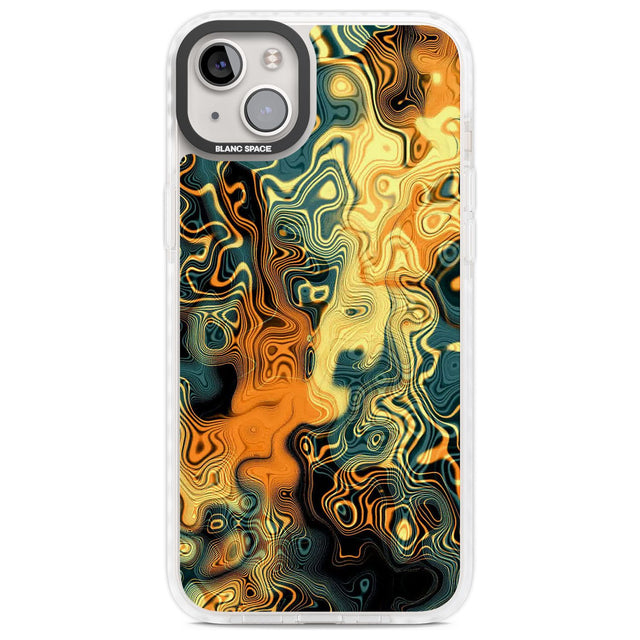 Gold Green Marble Phone Case iPhone 14 Plus / Impact Case Blanc Space