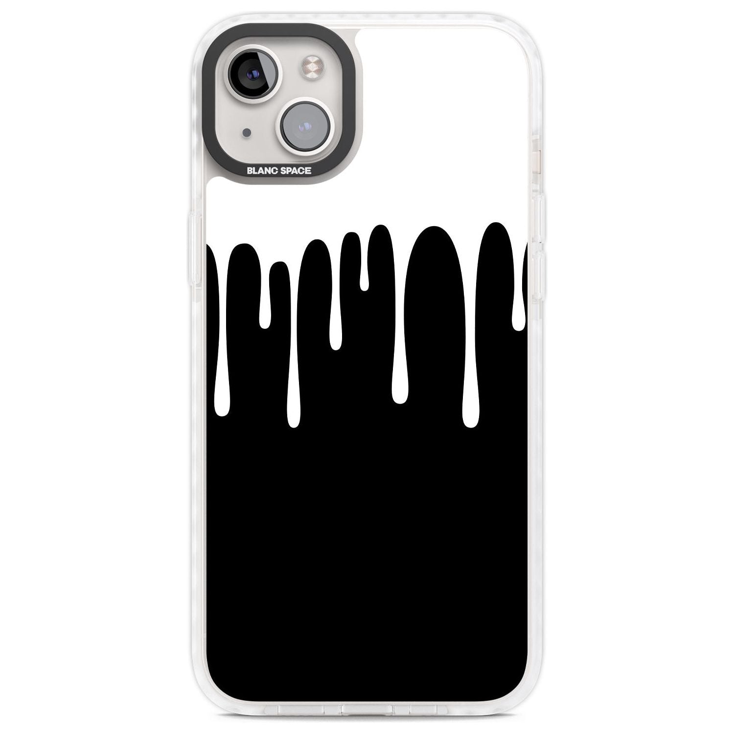 Melted Effect: White & Black Phone Case iPhone 14 Plus / Impact Case Blanc Space