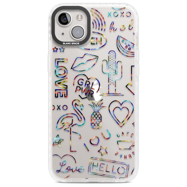 Funky nebula Neon Sign Phone Case iPhone 14 Plus / Impact Case Blanc Space