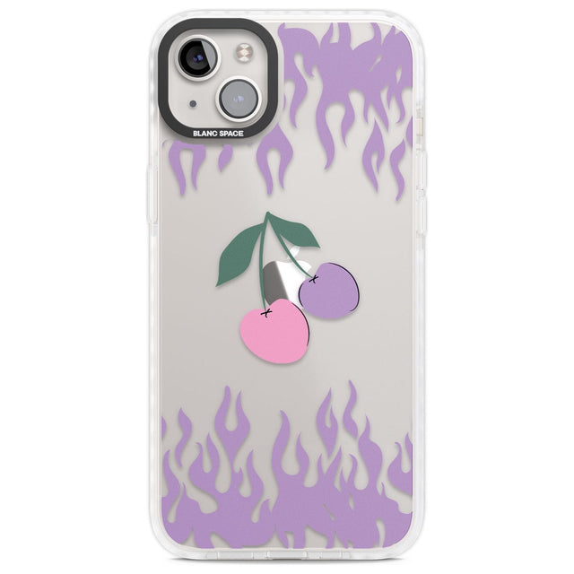 Cherries n' Flames Phone Case iPhone 14 Plus / Impact Case Blanc Space