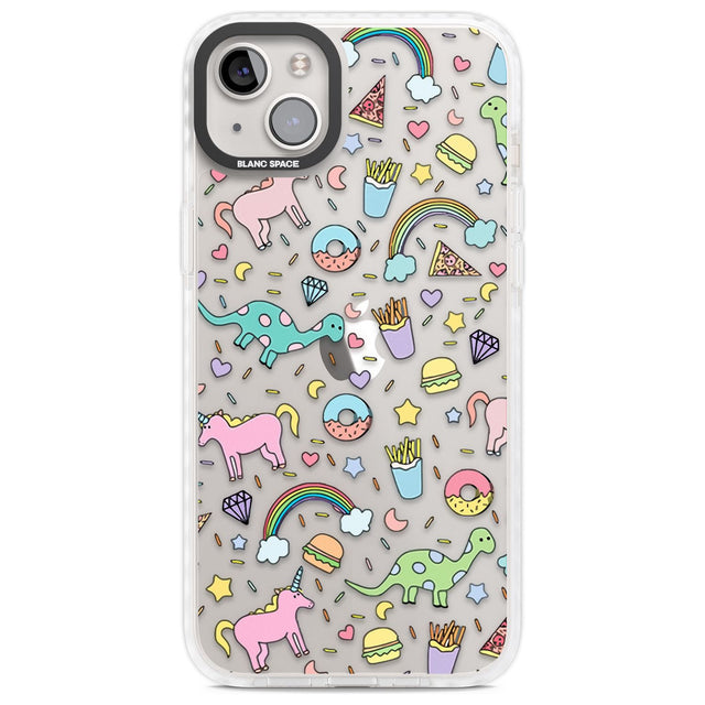 Cute Pattern Phone Case iPhone 14 Plus / Impact Case Blanc Space