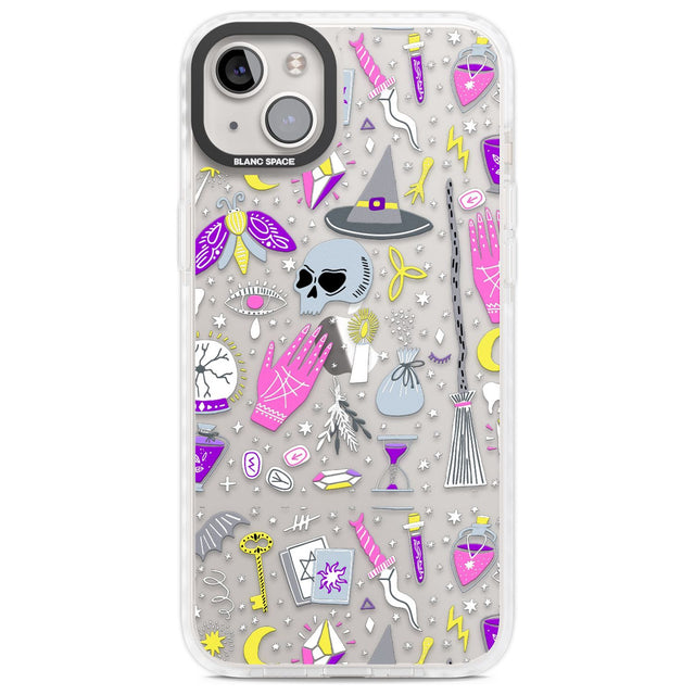 Black Magic Pattern Phone Case iPhone 14 Plus / Impact Case Blanc Space