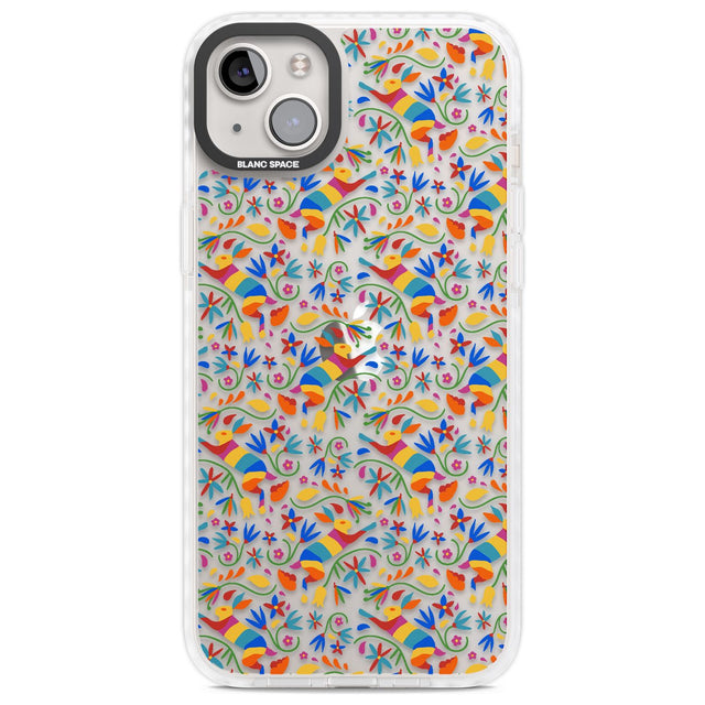 Floral Rabbit Pattern in Rainbow Phone Case iPhone 14 Plus / Impact Case Blanc Space