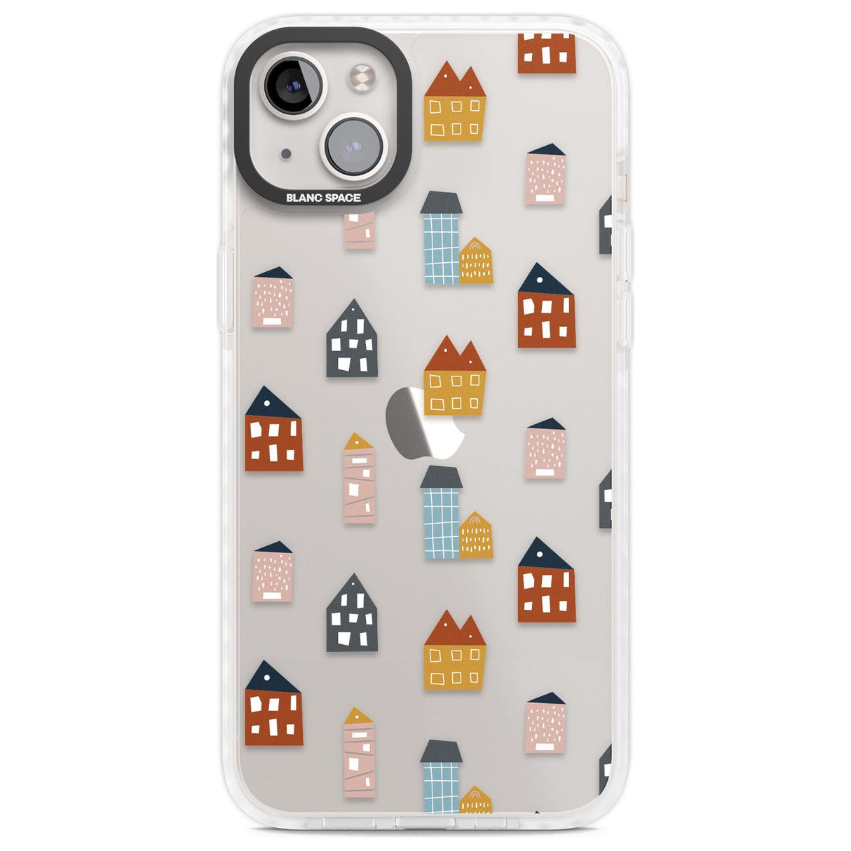 Cute Scandinavian Buildings Phone Case iPhone 14 Plus / Impact Case Blanc Space