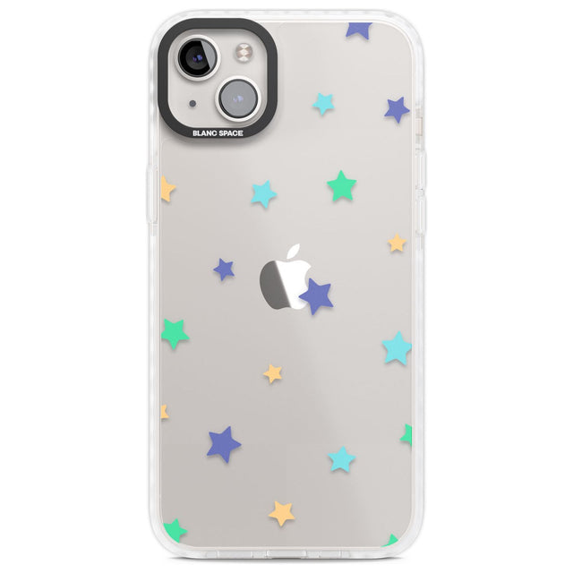 Pastel Stars Pattern Phone Case iPhone 14 Plus / Impact Case Blanc Space