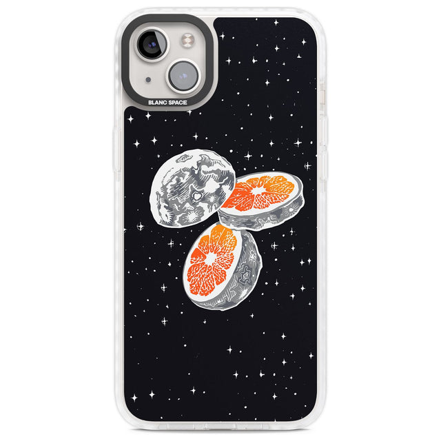 Blood Orange Moon Phone Case iPhone 14 Plus / Impact Case Blanc Space