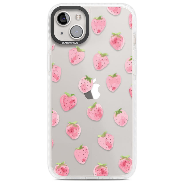 Classic Strawberry Phone Case iPhone 14 Plus / Impact Case Blanc Space