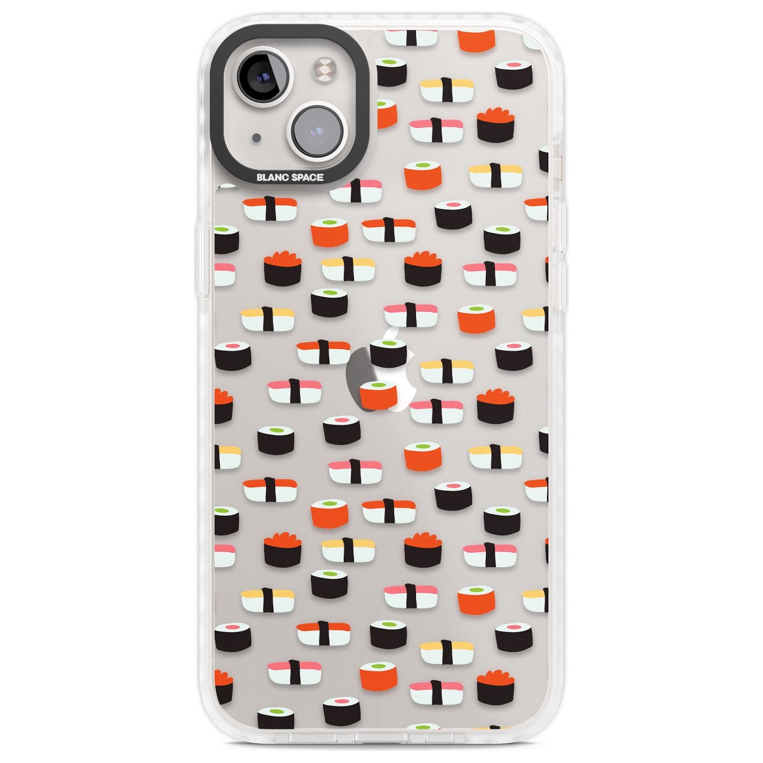 Minimalist Sushi Pattern Phone Case iPhone 14 Plus / Impact Case Blanc Space