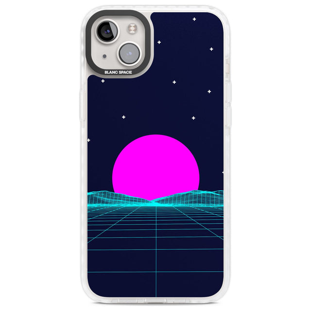 Miami Sunset Vaporwave Phone Case iPhone 14 Plus / Impact Case Blanc Space