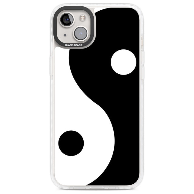 Large Yin Yang Phone Case iPhone 14 Plus / Impact Case Blanc Space