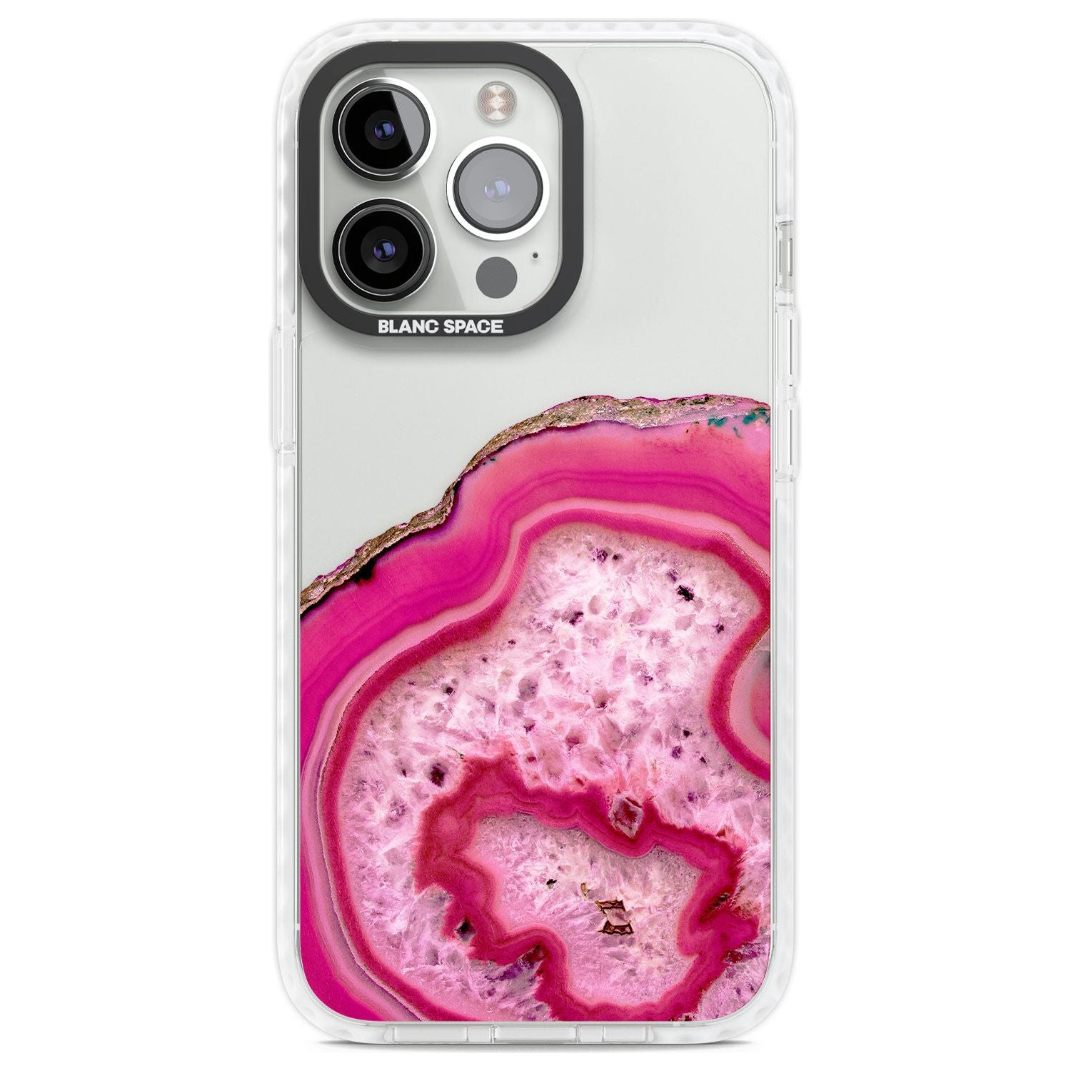 Bright Pink Gemstone Crystal Clear Design Phone Case iPhone 13 Pro / Impact Case,iPhone 14 Pro / Impact Case,iPhone 15 Pro Max / Impact Case,iPhone 15 Pro / Impact Case Blanc Space