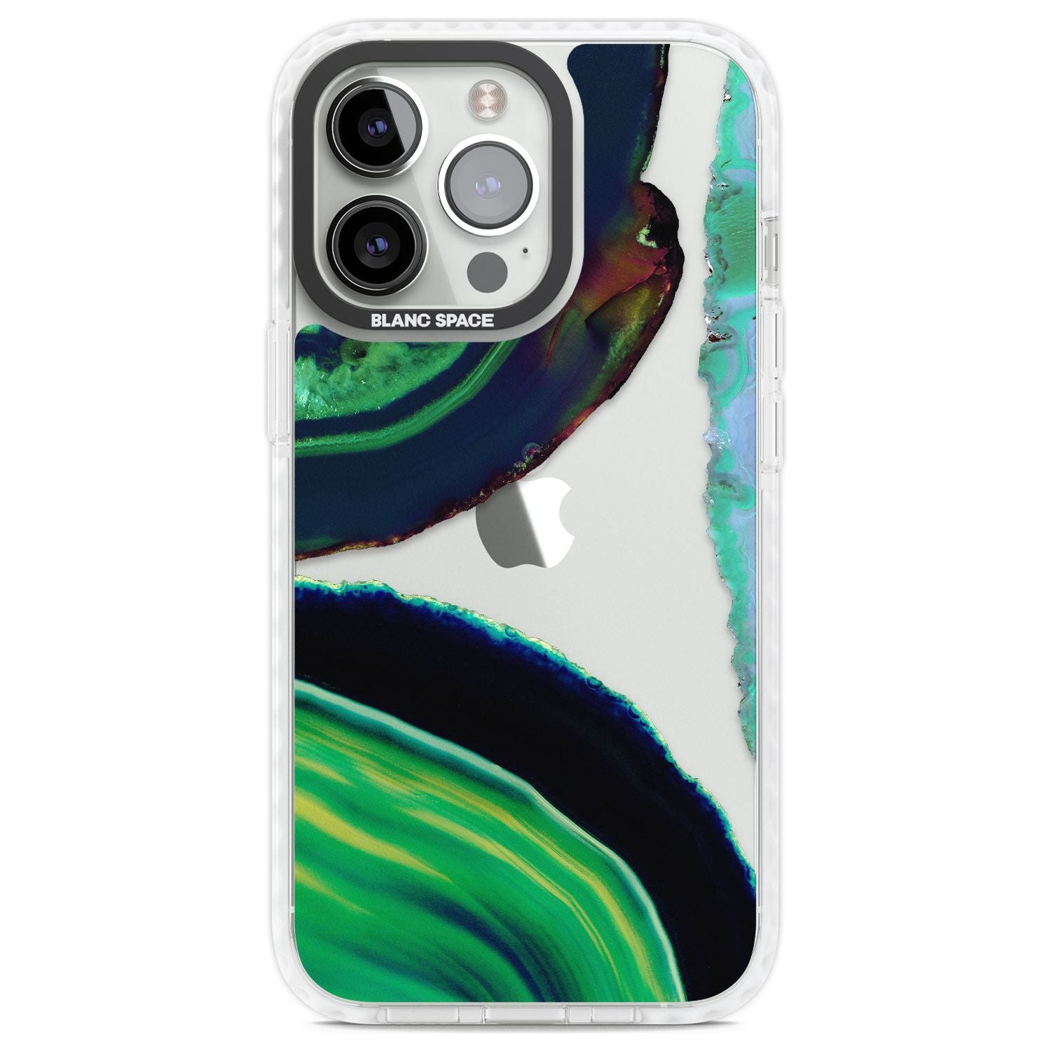 Green & Navy Gemstone Crystal Clear Design Phone Case iPhone 13 Pro / Impact Case,iPhone 14 Pro / Impact Case,iPhone 15 Pro Max / Impact Case,iPhone 15 Pro / Impact Case Blanc Space