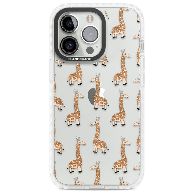 Cute Giraffe Pattern Clear Phone Case iPhone 13 Pro / Impact Case,iPhone 14 Pro / Impact Case,iPhone 15 Pro / Impact Case,iPhone 15 Pro Max / Impact Case Blanc Space