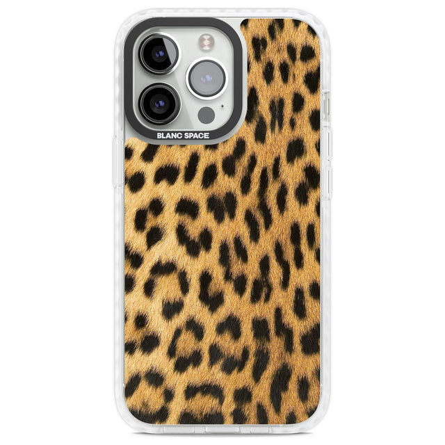 Designer Fashion Gold Leopard Print Phone Case iPhone 13 Pro / Impact Case,iPhone 14 Pro / Impact Case,iPhone 15 Pro / Impact Case,iPhone 15 Pro Max / Impact Case Blanc Space