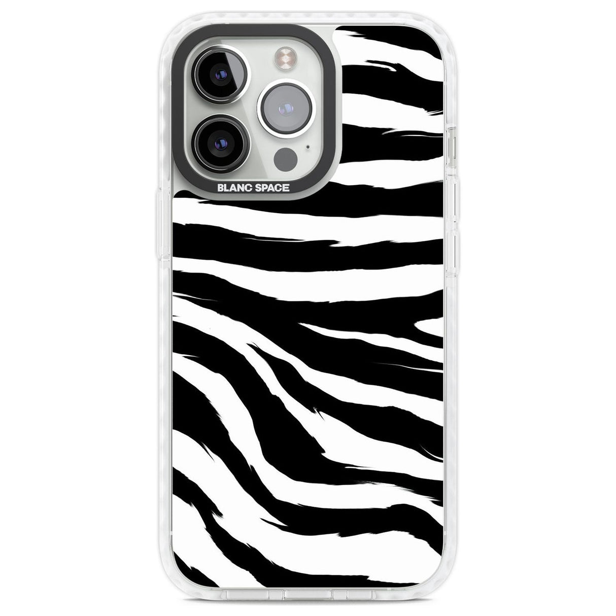 Black Zebra Print Phone Case iPhone 13 Pro / Impact Case,iPhone 14 Pro / Impact Case,iPhone 15 Pro / Impact Case,iPhone 15 Pro Max / Impact Case Blanc Space