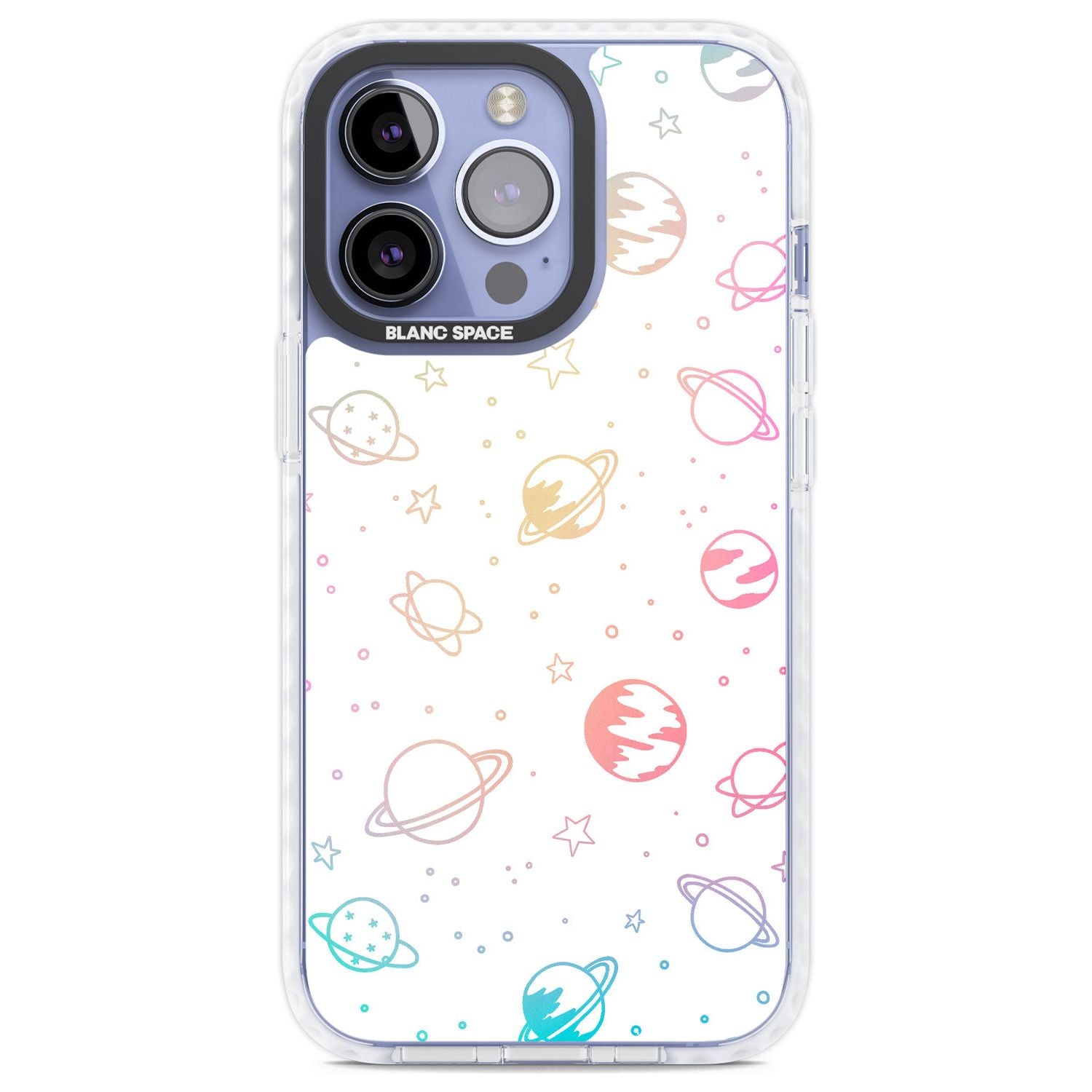 Cosmic Outer Space Design Pastels on White Phone Case iPhone 13 Pro / Impact Case,iPhone 14 Pro / Impact Case,iPhone 15 Pro Max / Impact Case,iPhone 15 Pro / Impact Case Blanc Space