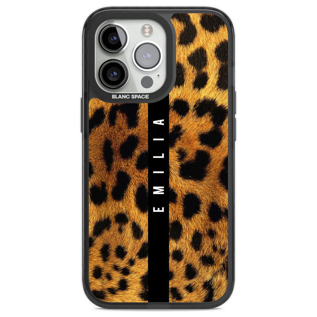 Personalised Leopard Print Custom Phone Case iPhone 13 Pro / Black Impact Case,iPhone 14 Pro / Black Impact Case,iPhone 15 Pro Max / Black Impact Case,iPhone 15 Pro / Black Impact Case Blanc Space