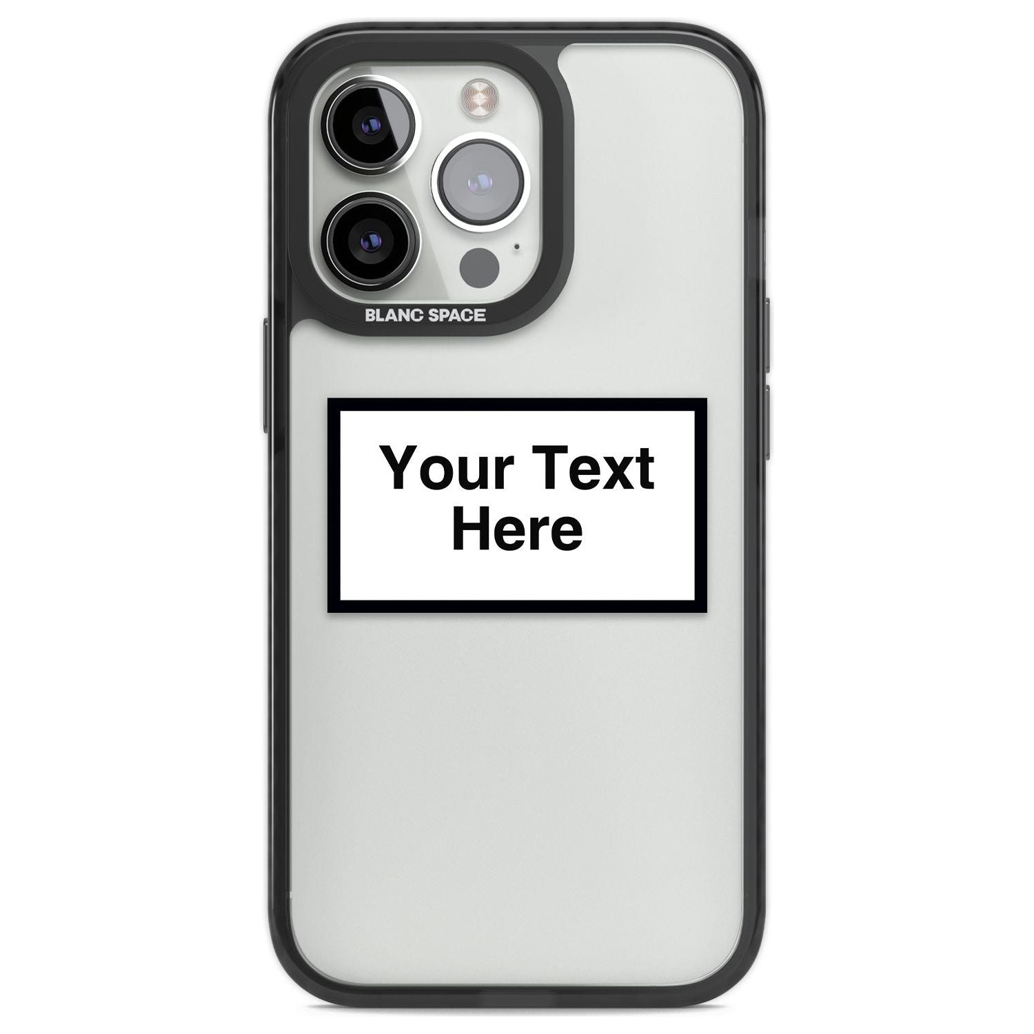 Personalised Create your own Warning Label iPhone Case Blanc Space