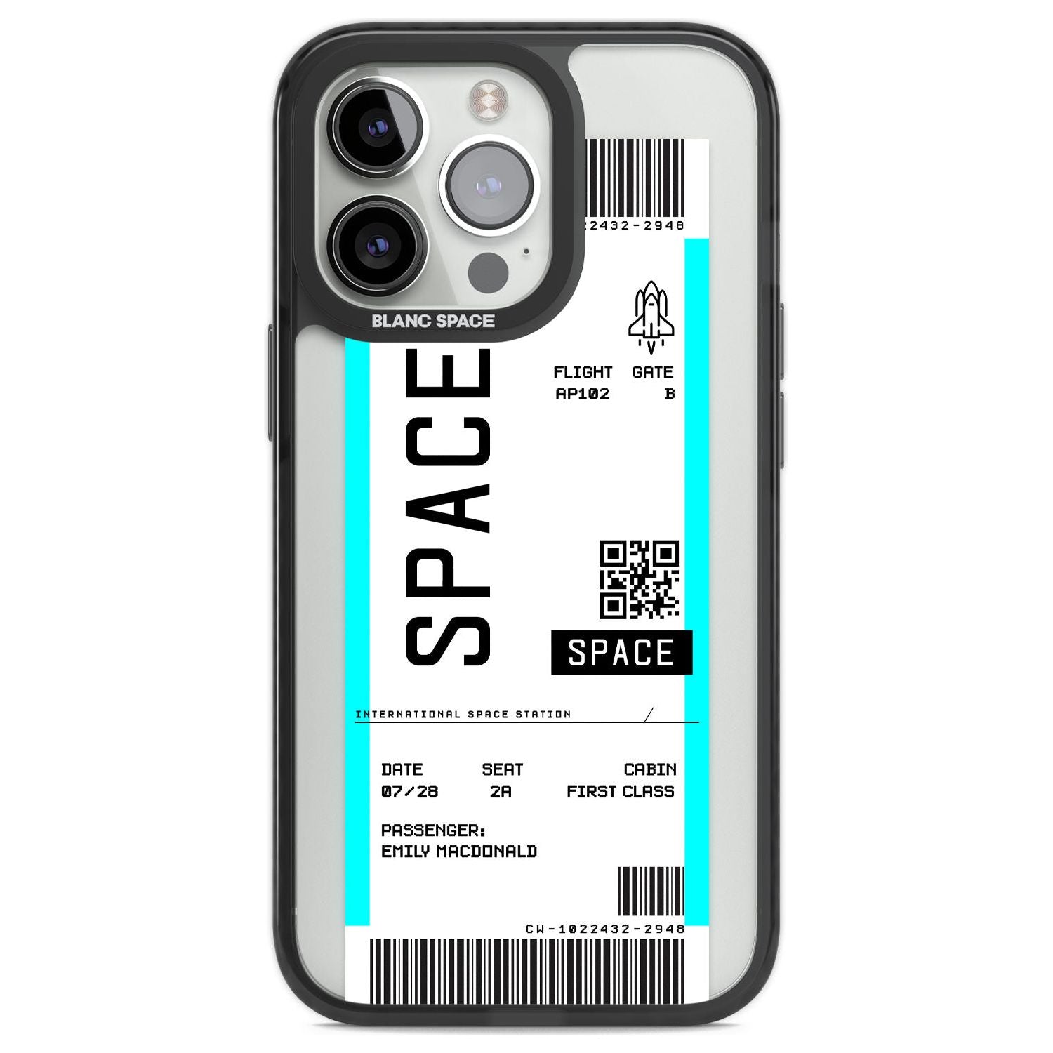 Personalised Space Space Travel Ticket Custom Phone Case iPhone 13 Pro / Black Impact Case,iPhone 14 Pro / Black Impact Case,iPhone 15 Pro Max / Black Impact Case,iPhone 15 Pro / Black Impact Case Blanc Space