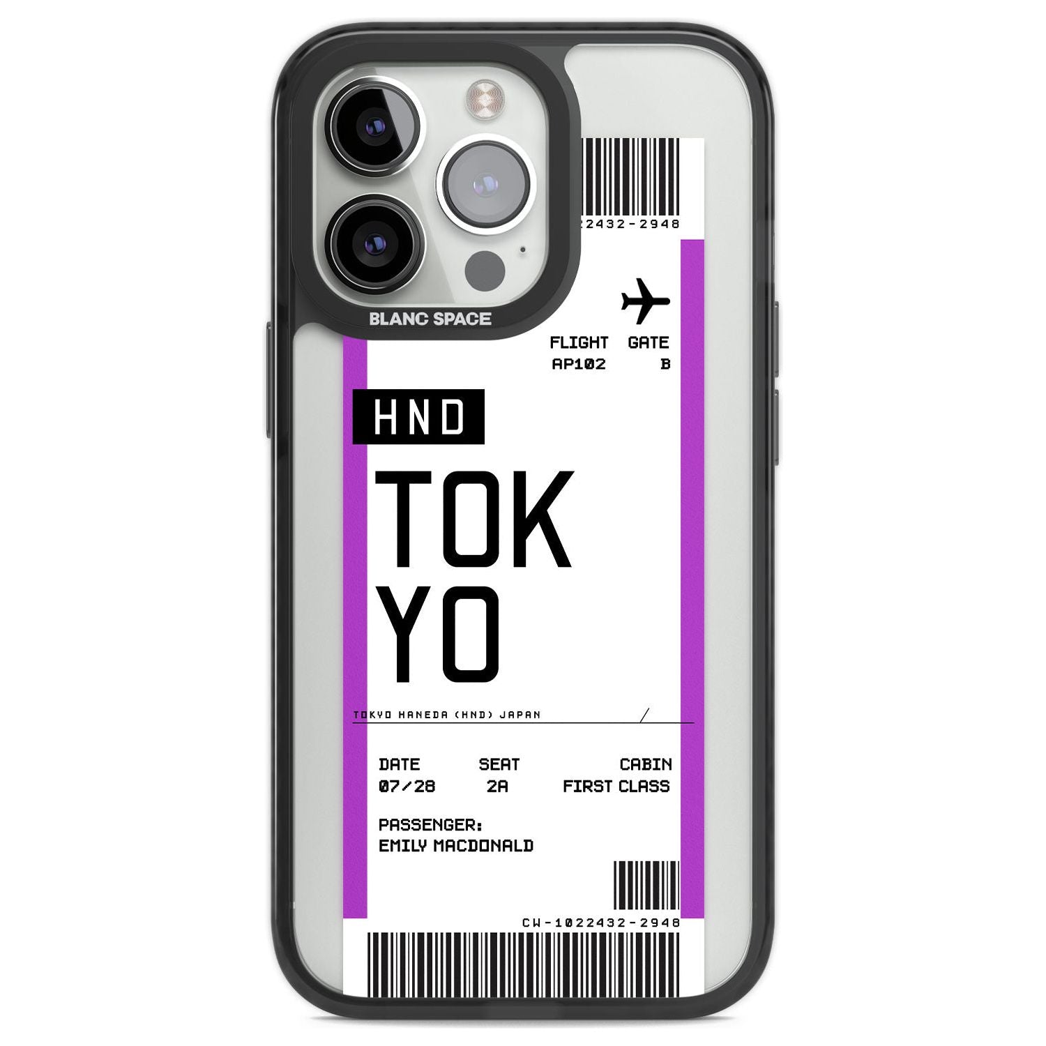 Personalised Tokyo Boarding Pass Custom Phone Case iPhone 13 Pro / Black Impact Case,iPhone 14 Pro / Black Impact Case,iPhone 15 Pro Max / Black Impact Case,iPhone 15 Pro / Black Impact Case Blanc Space