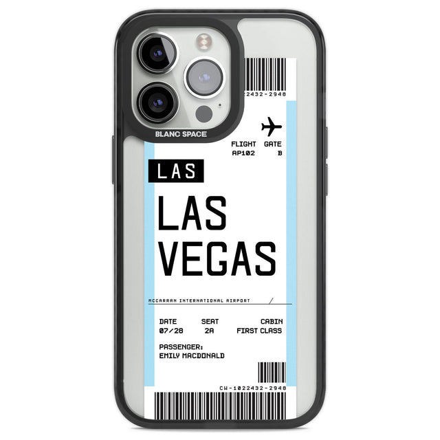 Personalised Las Vegas Boarding Pass Custom Phone Case iPhone 13 Pro / Black Impact Case,iPhone 14 Pro / Black Impact Case,iPhone 15 Pro Max / Black Impact Case,iPhone 15 Pro / Black Impact Case Blanc Space