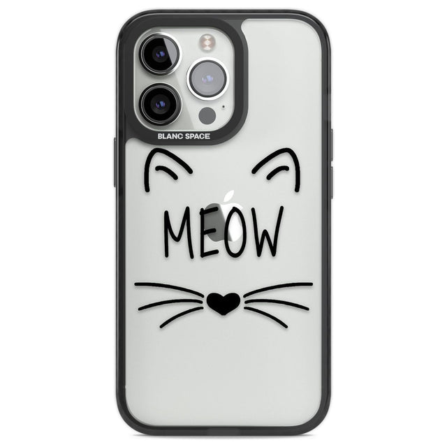 Cat Whiskers Phone Case iPhone 13 Pro / Black Impact Case,iPhone 14 Pro / Black Impact Case,iPhone 15 Pro / Black Impact Case,iPhone 15 Pro Max / Black Impact Case Blanc Space