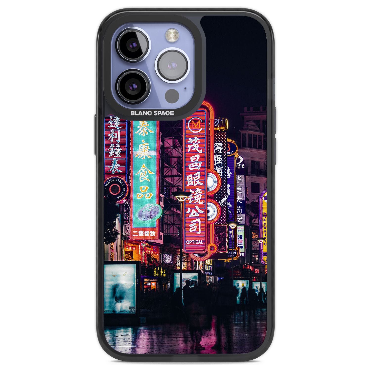 Busy Street - Neon Cities Photographs Phone Case iPhone 13 Pro / Black Impact Case,iPhone 14 Pro / Black Impact Case,iPhone 15 Pro Max / Black Impact Case,iPhone 15 Pro / Black Impact Case Blanc Space