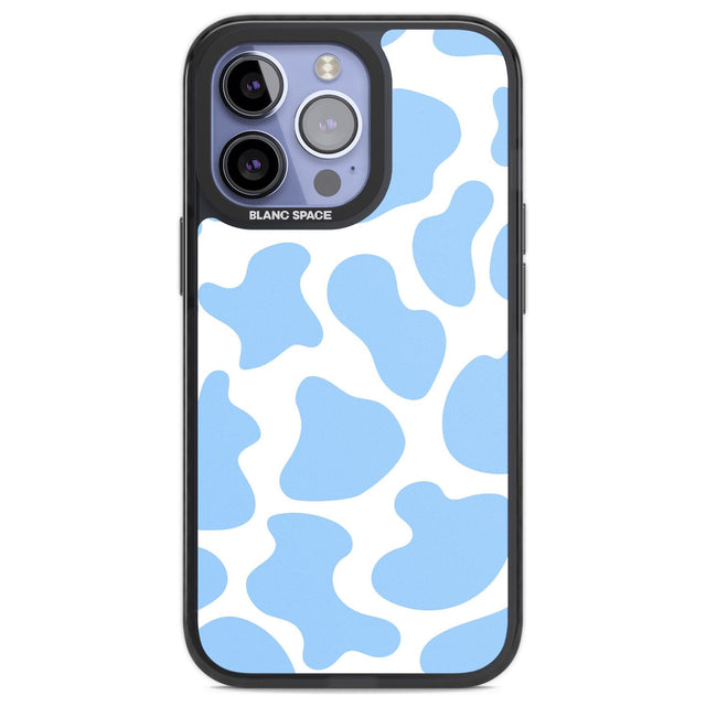 Blue and White Cow Print Phone Case iPhone 13 Pro / Black Impact Case,iPhone 14 Pro / Black Impact Case,iPhone 15 Pro Max / Black Impact Case,iPhone 15 Pro / Black Impact Case Blanc Space
