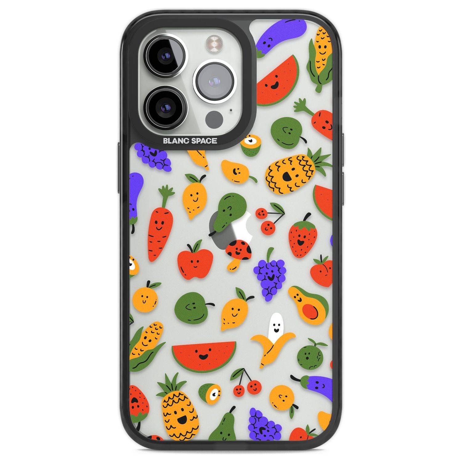 Mixed Kawaii Food Icons - Clear Phone Case iPhone 13 Pro / Black Impact Case,iPhone 14 Pro / Black Impact Case,iPhone 15 Pro Max / Black Impact Case,iPhone 15 Pro / Black Impact Case Blanc Space