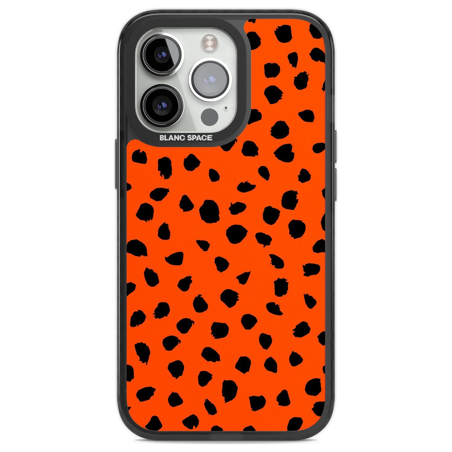 Black & Bright Red Dalmatian Polka Dot Spots Phone Case iPhone 13 Pro / Black Impact Case,iPhone 14 Pro / Black Impact Case,iPhone 15 Pro Max / Black Impact Case,iPhone 15 Pro / Black Impact Case Blanc Space