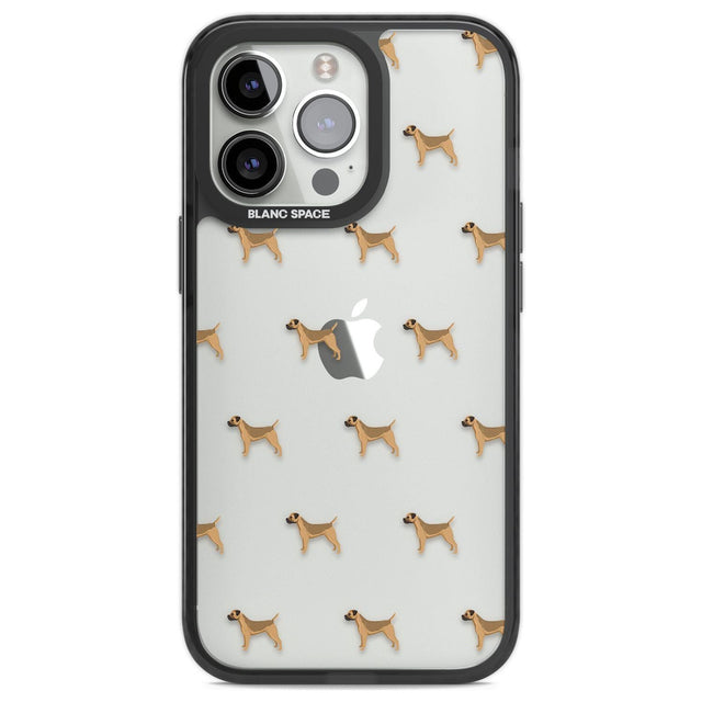 Border Terrier Dog Pattern Clear Phone Case iPhone 13 Pro / Black Impact Case,iPhone 14 Pro / Black Impact Case,iPhone 15 Pro Max / Black Impact Case,iPhone 15 Pro / Black Impact Case Blanc Space