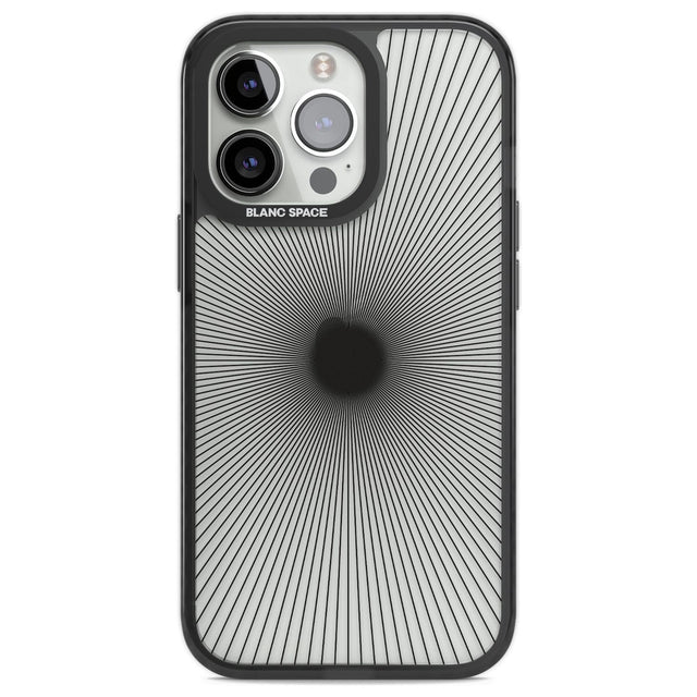 Abstract Lines: Sunburst Phone Case iPhone 13 Pro / Black Impact Case,iPhone 14 Pro / Black Impact Case,iPhone 15 Pro Max / Black Impact Case,iPhone 15 Pro / Black Impact Case Blanc Space