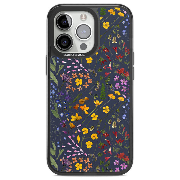 Wildflowers & Leaves In Navy