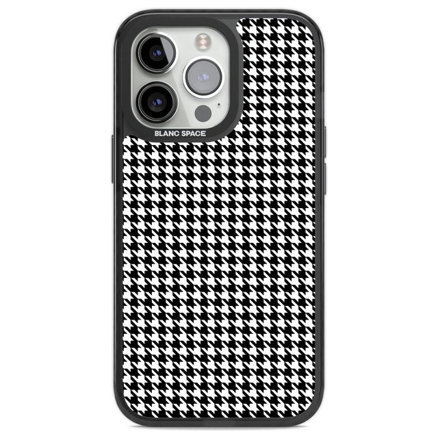 Black Houndstooth Pattern Phone Case iPhone 13 Pro / Black Impact Case,iPhone 14 Pro / Black Impact Case,iPhone 15 Pro / Black Impact Case,iPhone 15 Pro Max / Black Impact Case Blanc Space
