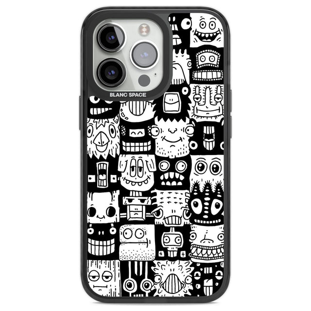 Checkerboard Heads Phone Case iPhone 13 Pro / Black Impact Case,iPhone 14 Pro / Black Impact Case,iPhone 15 Pro Max / Black Impact Case,iPhone 15 Pro / Black Impact Case Blanc Space