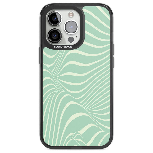Mint Green Distorted Line Phone Case iPhone 13 Pro / Black Impact Case,iPhone 14 Pro / Black Impact Case,iPhone 15 Pro / Black Impact Case,iPhone 15 Pro Max / Black Impact Case Blanc Space