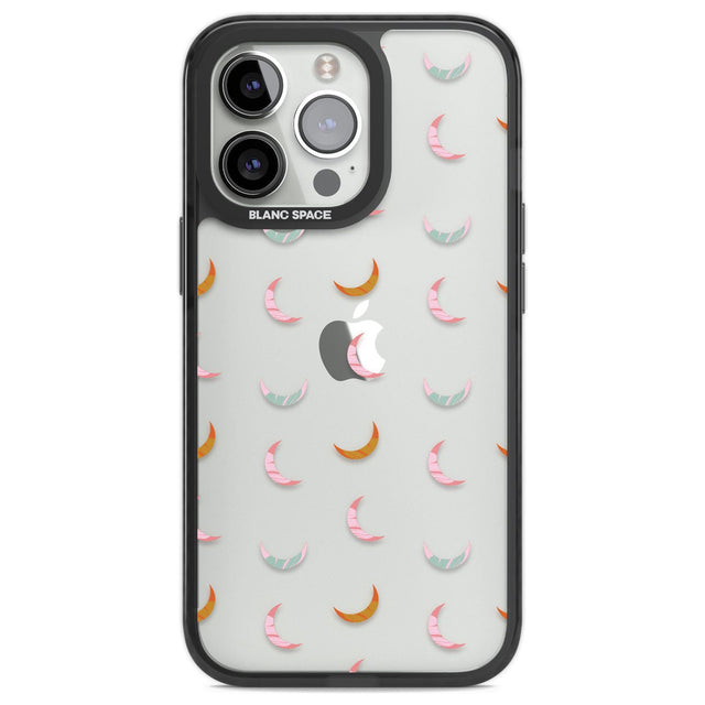Colourful Crescent Moons Phone Case iPhone 13 Pro / Black Impact Case,iPhone 14 Pro / Black Impact Case,iPhone 15 Pro Max / Black Impact Case,iPhone 15 Pro / Black Impact Case Blanc Space