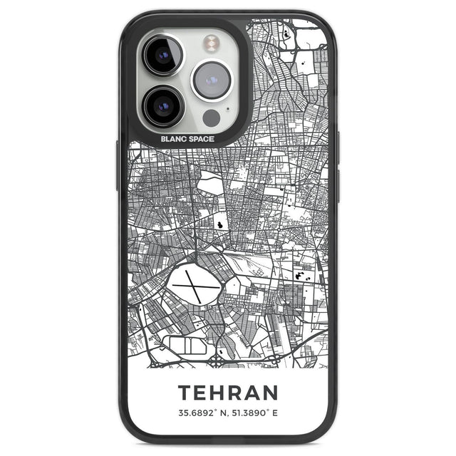 Map of Tehran, Iran Phone Case iPhone 13 Pro / Black Impact Case,iPhone 14 Pro / Black Impact Case,iPhone 15 Pro / Black Impact Case,iPhone 15 Pro Max / Black Impact Case Blanc Space