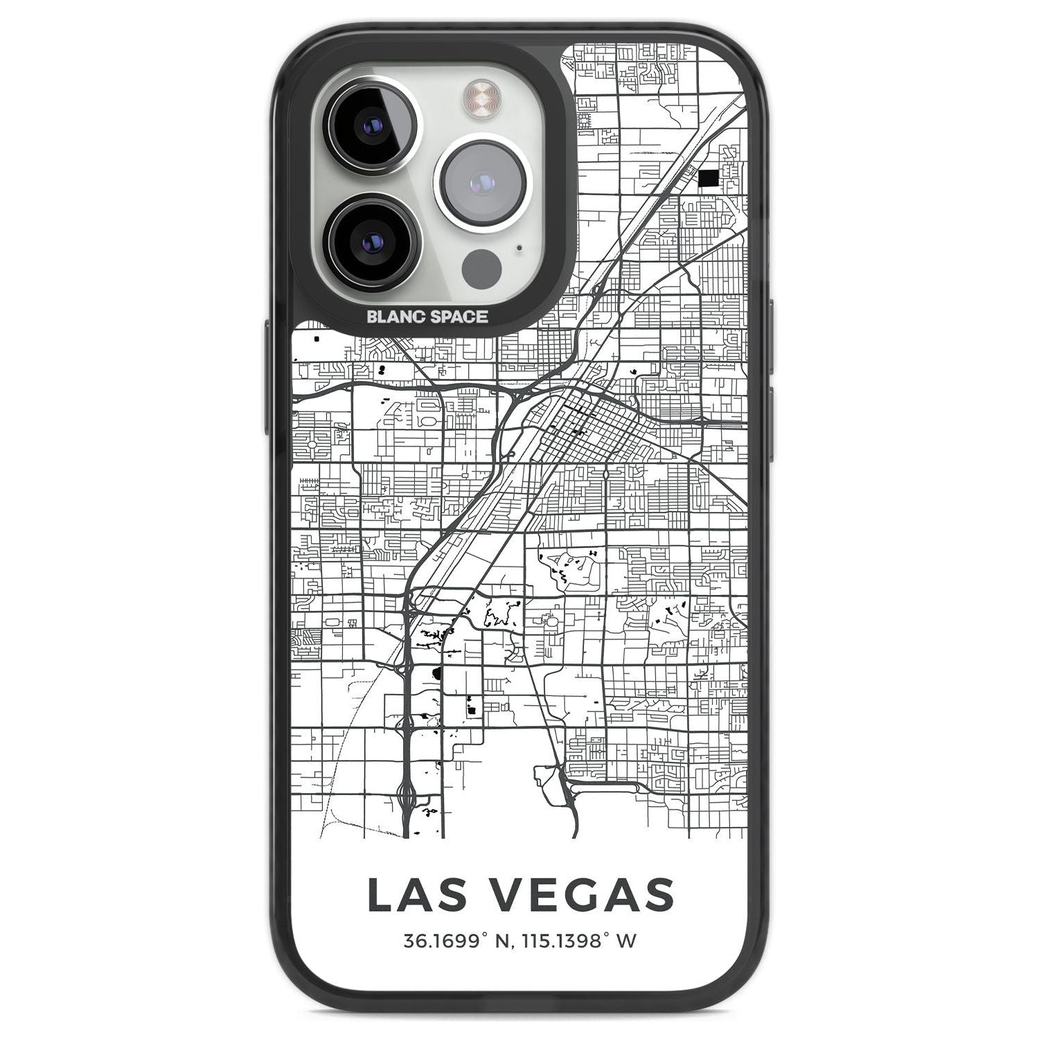 Map of Las Vegas, Nevada Phone Case iPhone 13 Pro / Black Impact Case,iPhone 14 Pro / Black Impact Case,iPhone 15 Pro Max / Black Impact Case,iPhone 15 Pro / Black Impact Case Blanc Space