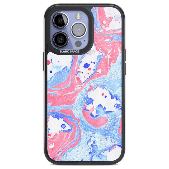 Pink, Blue & White Marbled Paper Pattern