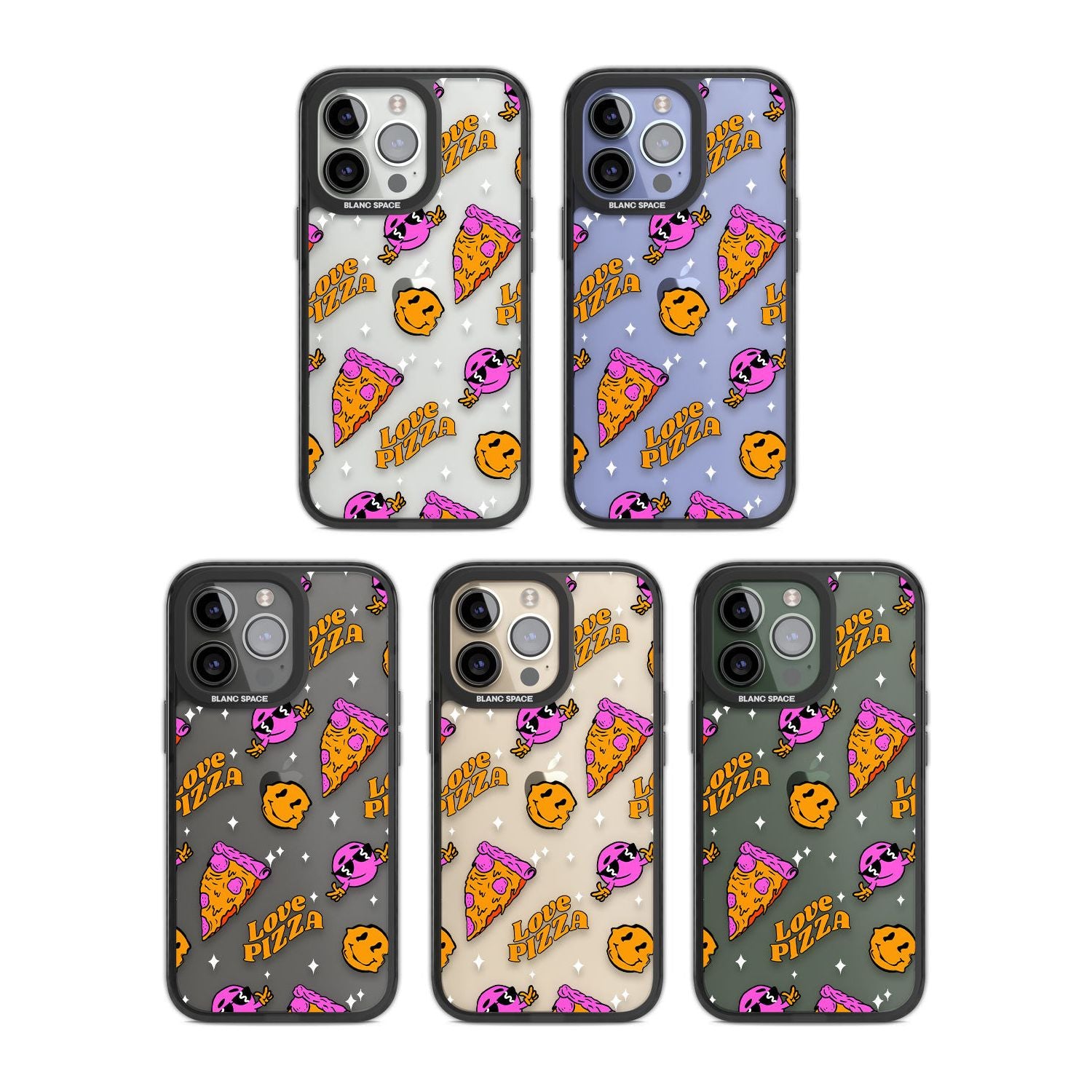 Psychedelic Love Pizza Pattern (Clear)