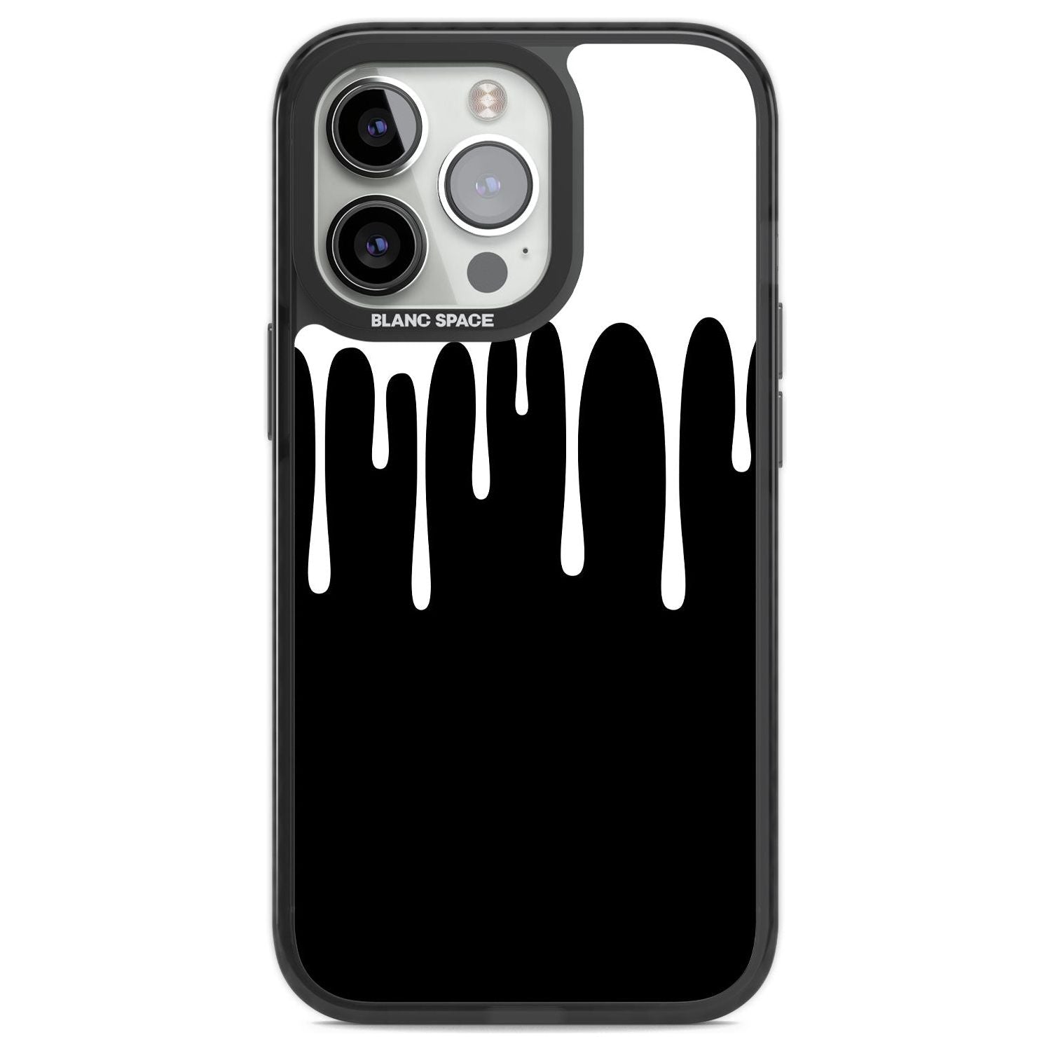 Melted Effect: White & Black Phone Case iPhone 13 Pro / Black Impact Case,iPhone 14 Pro / Black Impact Case,iPhone 15 Pro Max / Black Impact Case,iPhone 15 Pro / Black Impact Case Blanc Space