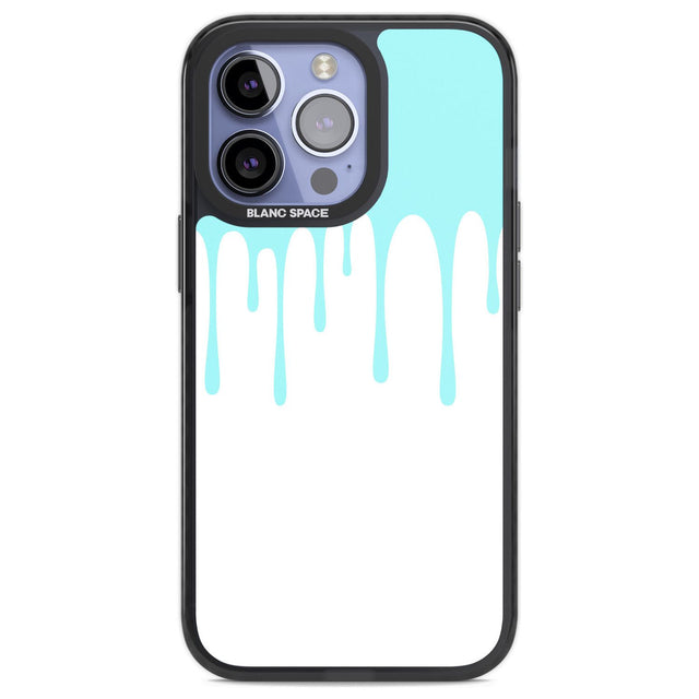 Melted Effect: Teal & White Phone Case iPhone 13 Pro / Black Impact Case,iPhone 14 Pro / Black Impact Case,iPhone 15 Pro Max / Black Impact Case,iPhone 15 Pro / Black Impact Case Blanc Space