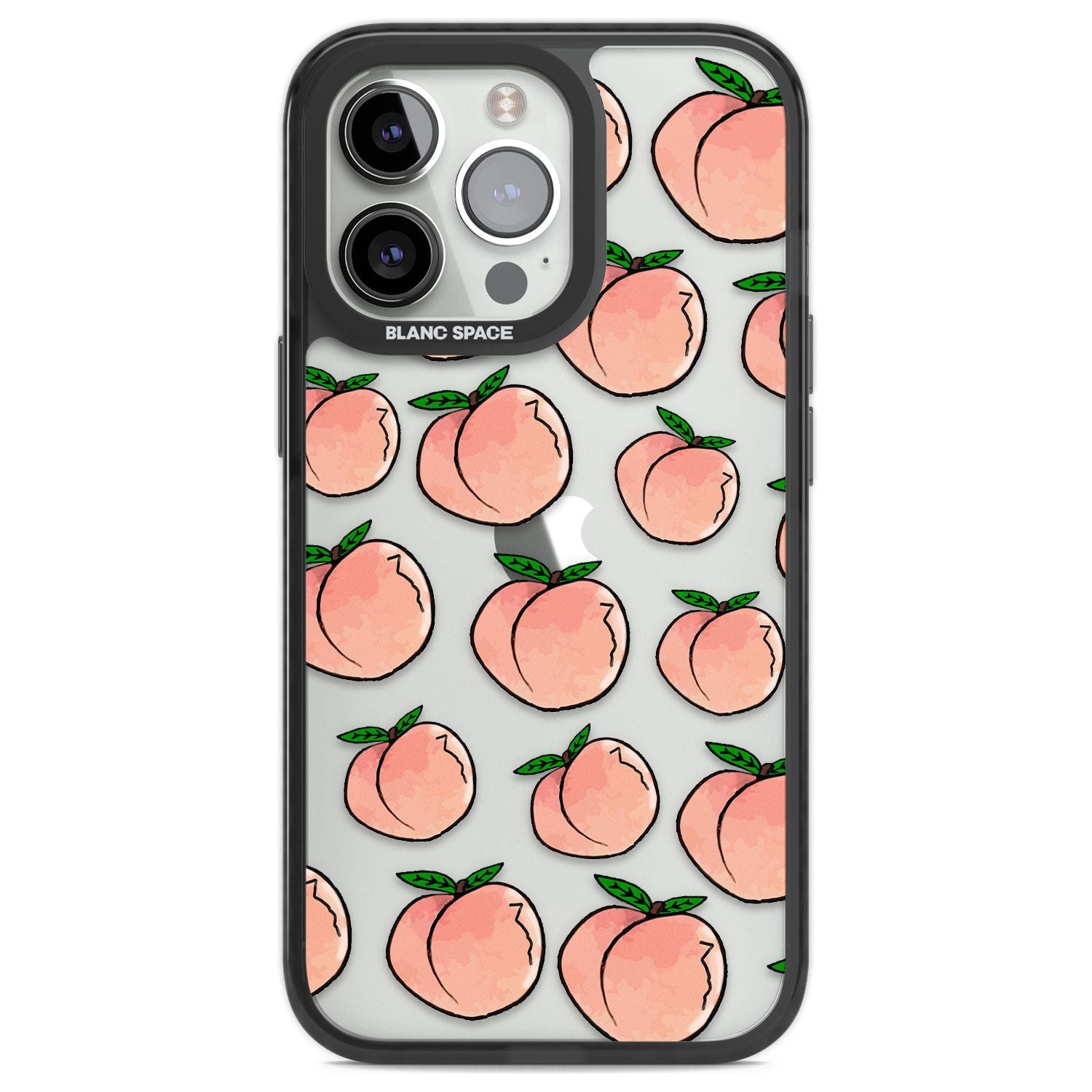 Life's a Peach Phone Case iPhone 15 Pro / Black Impact Case,iPhone 15 Pro Max / Black Impact Case,iPhone 15 Ultra / Black Impact Case Blanc Space