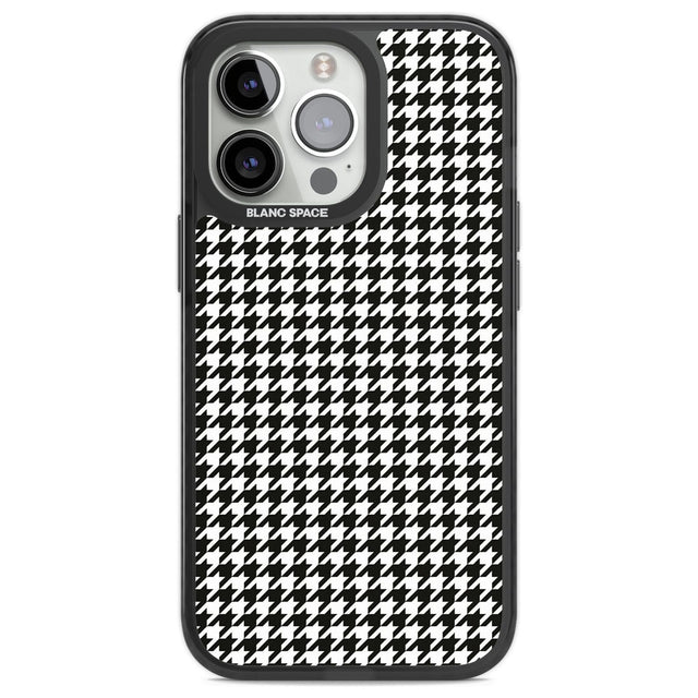 Chic Houndstooth Check Phone Case iPhone 13 Pro / Black Impact Case,iPhone 14 Pro / Black Impact Case,iPhone 15 Pro / Black Impact Case,iPhone 15 Pro Max / Black Impact Case Blanc Space