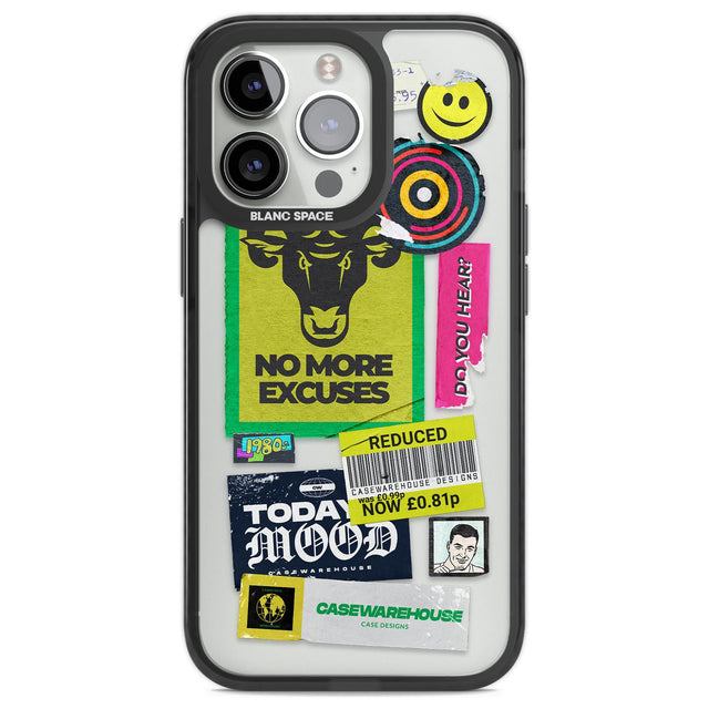 No More Excuses Sticker Mix Phone Case iPhone 13 Pro / Black Impact Case,iPhone 14 Pro / Black Impact Case,iPhone 15 Pro Max / Black Impact Case,iPhone 15 Pro / Black Impact Case Blanc Space