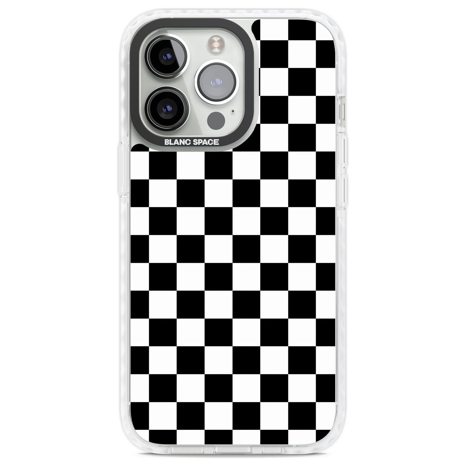 Black Checkered Phone Case iPhone 13 Pro / Impact Case,iPhone 14 Pro / Impact Case,iPhone 15 Pro Max / Impact Case,iPhone 15 Pro / Impact Case Blanc Space