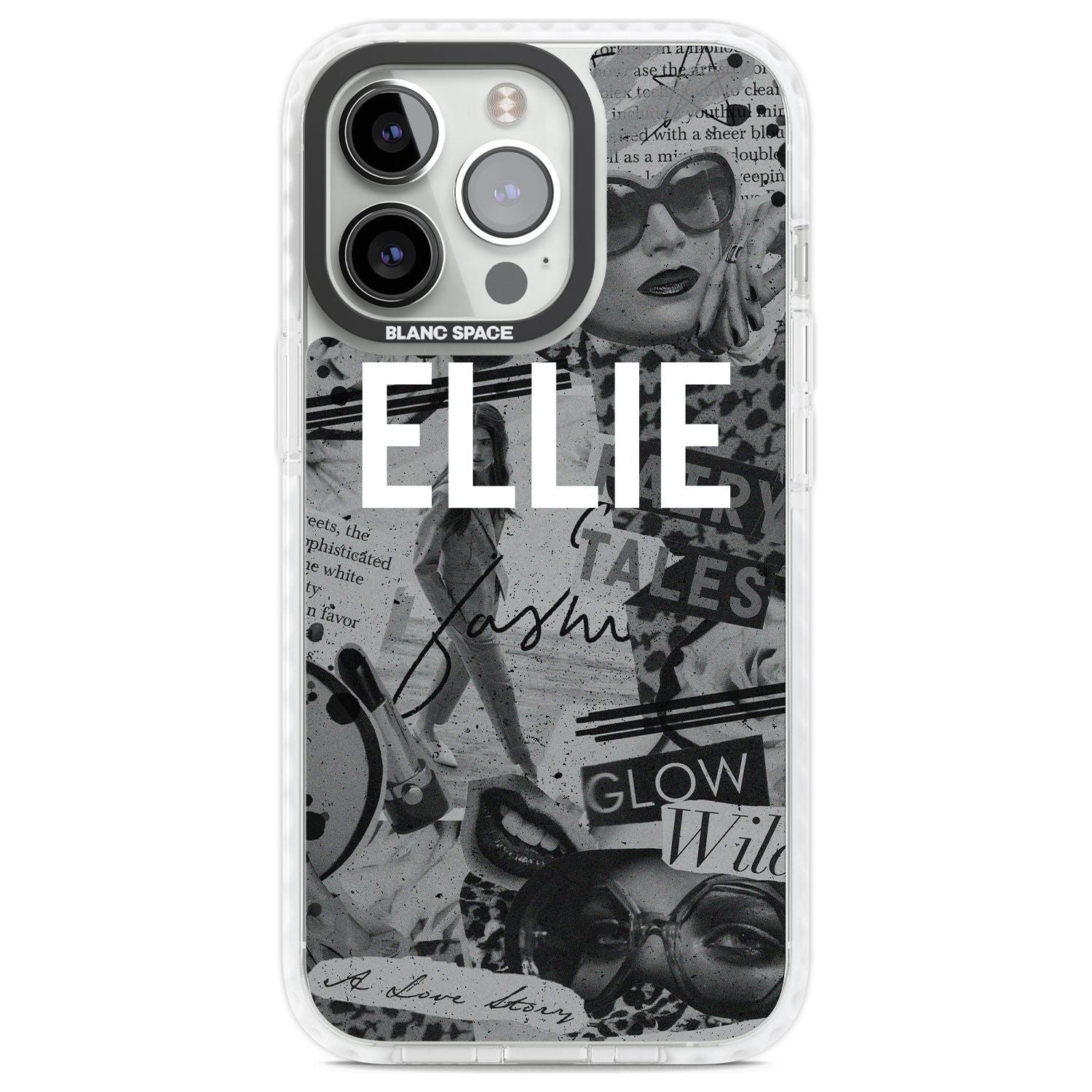 Personalised Grey Scale Fashion Collage Custom Phone Case iPhone 13 Pro / Impact Case,iPhone 14 Pro / Impact Case,iPhone 15 Pro Max / Impact Case,iPhone 15 Pro / Impact Case Blanc Space